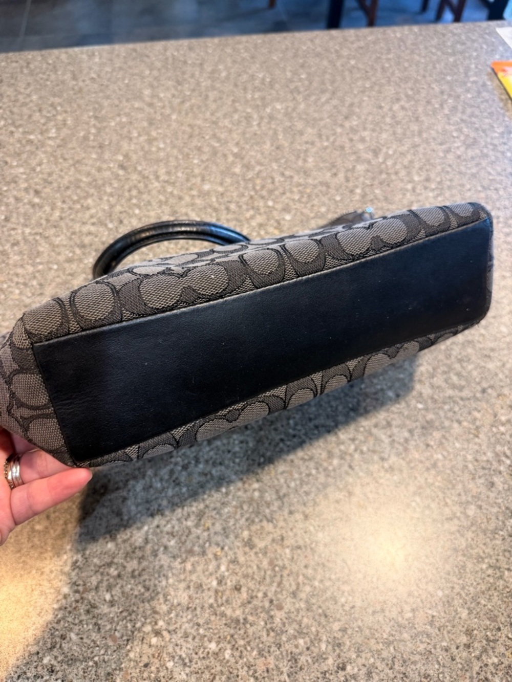 Coach Black and Gray Signature Shoulder Bag - Picture 3 of 3